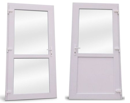 Drzwi zewnętrzne sklepowe (kolor: biały, strona: prawa, szerokość: 90 cm) 54469139